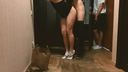 Entrance exposure 12 Seduce the delivery brother Masturbation with her husband hiding right next to her